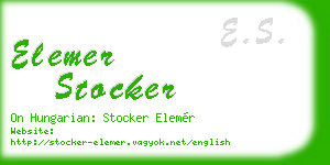 elemer stocker business card